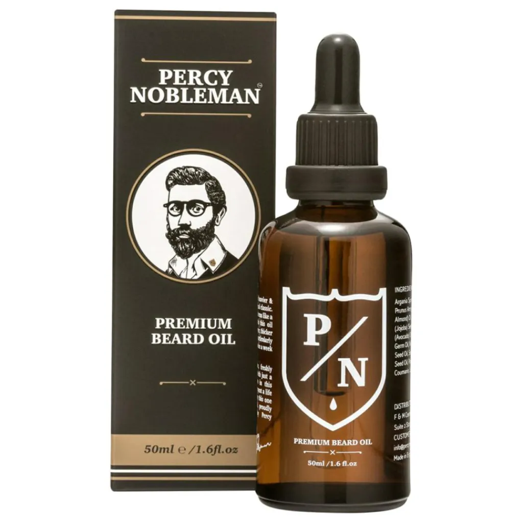 Percy Nobleman Beard Oil, Kraftigt skæg, 50 ml.< Skægolie|Skægpleje