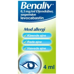 Benaliv Øjne|Allergi>0,5 mg/ml øjendråber, suspension