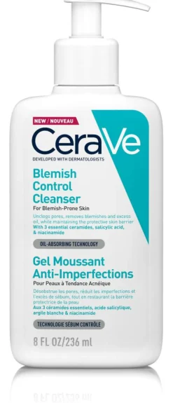 CeraVe Blemish Control Cleanser< Dermatologisk Hudpleje Til Mænd|Ansigtspleje