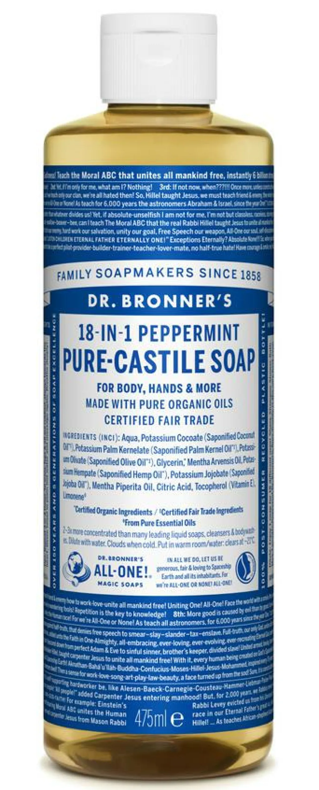 Dr. Bronner's Castile Soap Peppermint< Bodyshampoo