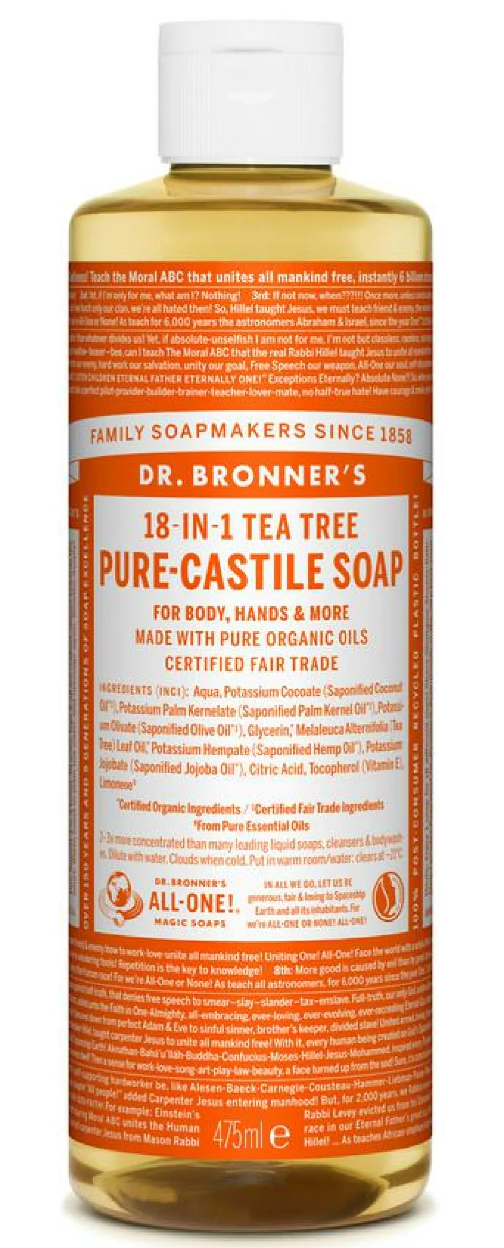 Dr. Bronner's Bodyshampoo>Castile Soap Tea-Tree