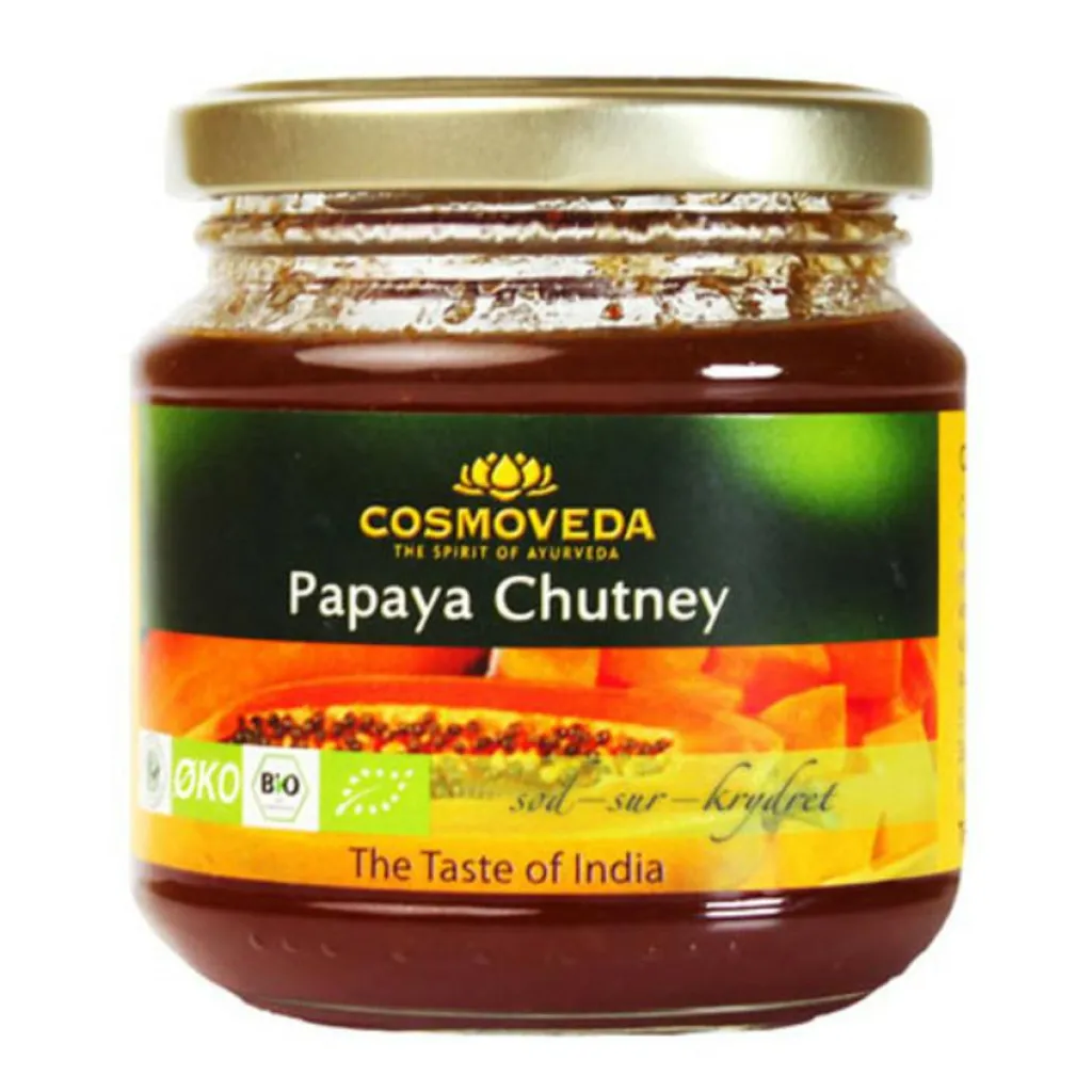 Cosmoveda Chutney Papaya Ø< Konserves|Dressing & Saucer