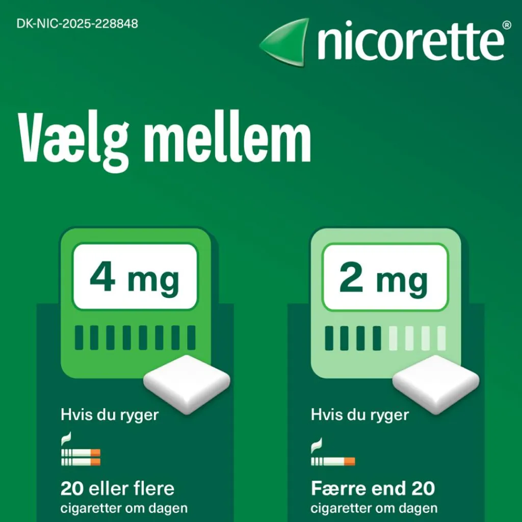 Nicorette® Nikotintyggegummi|Rygestop>Classic 2 mg medicinsk tyggegummi