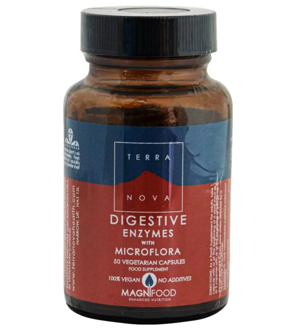 Terranova Digestive Enzymes m. Probiotics< Fordøjelse & Fibre