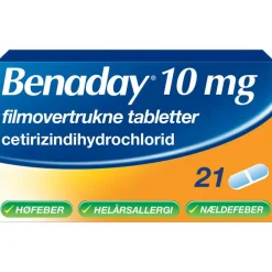 Benaday Allergi|Allergi>Filmovertrukne tabletter 10 mg