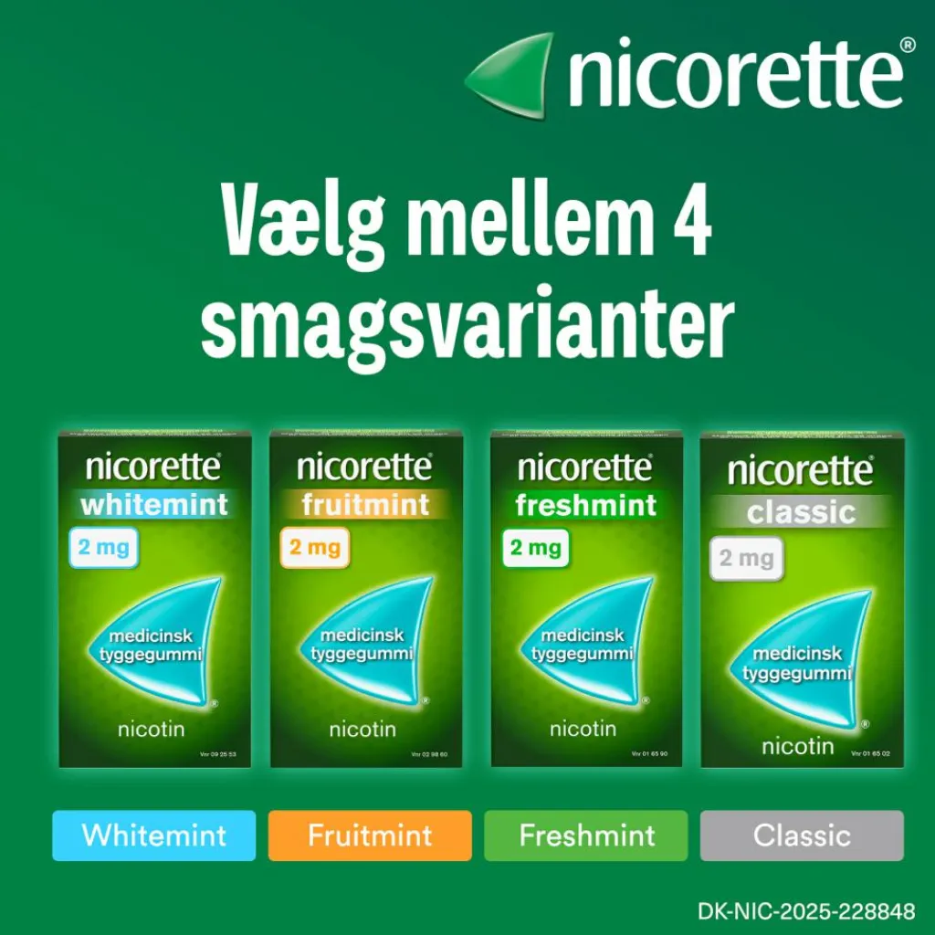Nicorette® Nikotintyggegummi|Rygestop>Fruitmint 4 mg medicinsk tyggegummi