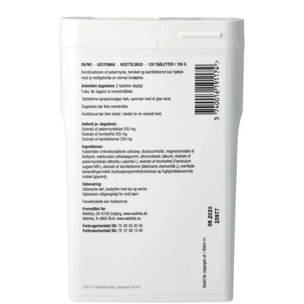 Wellvita Gestomax< Fordøjelse & Fibre