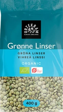 Urtekram Pasta, Ris & Bælgfrugter<Grønne linser Ø