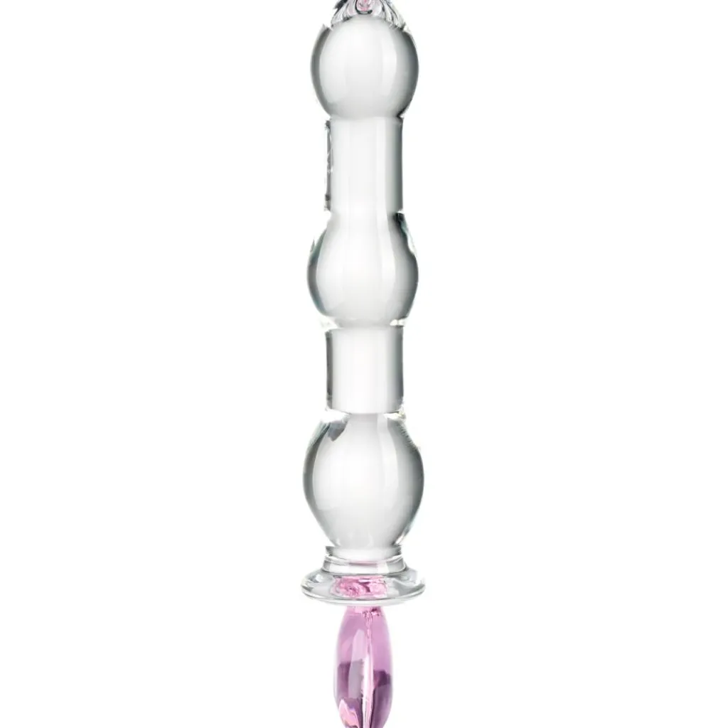 Baseks Heart Beaded Glas Dildo< Sexlegetøj
