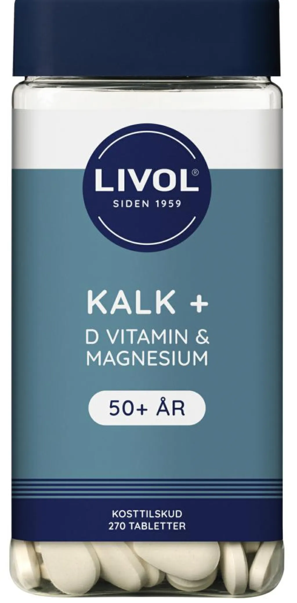 Livol Kalk + D Vitamin & Magnesium 50+ år< Kalk|D-Vitamin