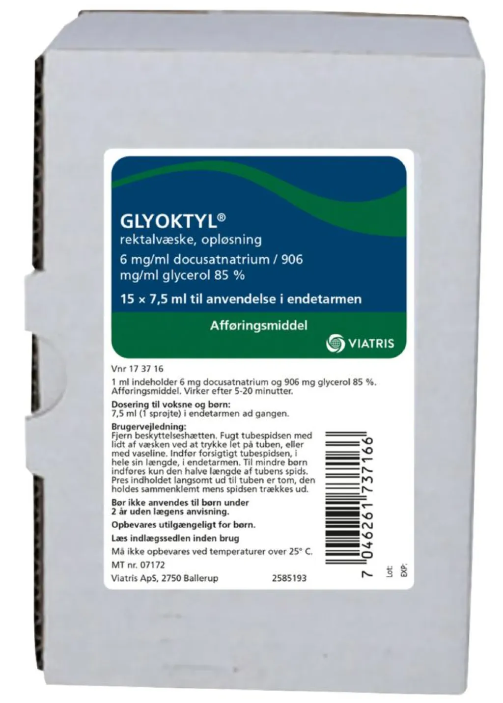 Glyoktyl Forstoppelse|Forstoppelse<Klysma 6+906 mg/ml