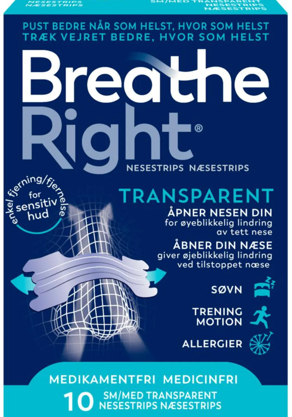 Breathe Right Næsestrips Transparent< Snorken