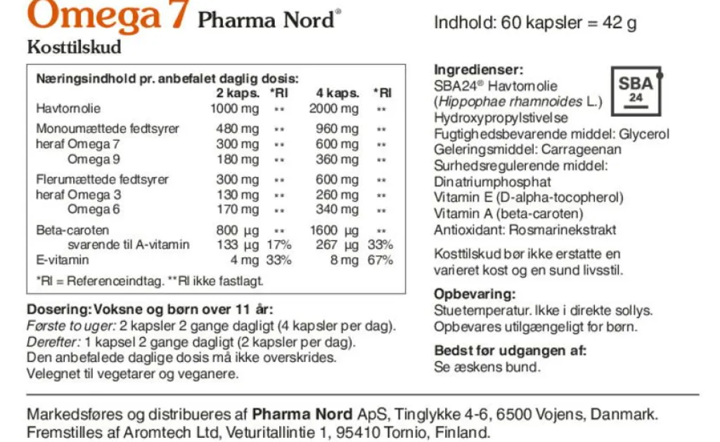 Pharma Nord Øvrige Kosttilskud|Fiskeolie & Omega 3<Omega 7