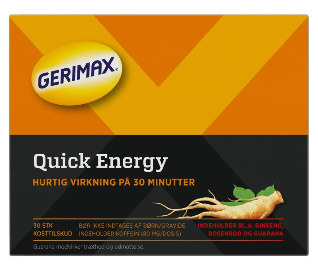 Gerimax Ginseng|Ingredienser<Quick Energy