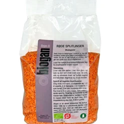 Biogan Pasta, Ris & Bælgfrugter>Røde splitlinser Ø