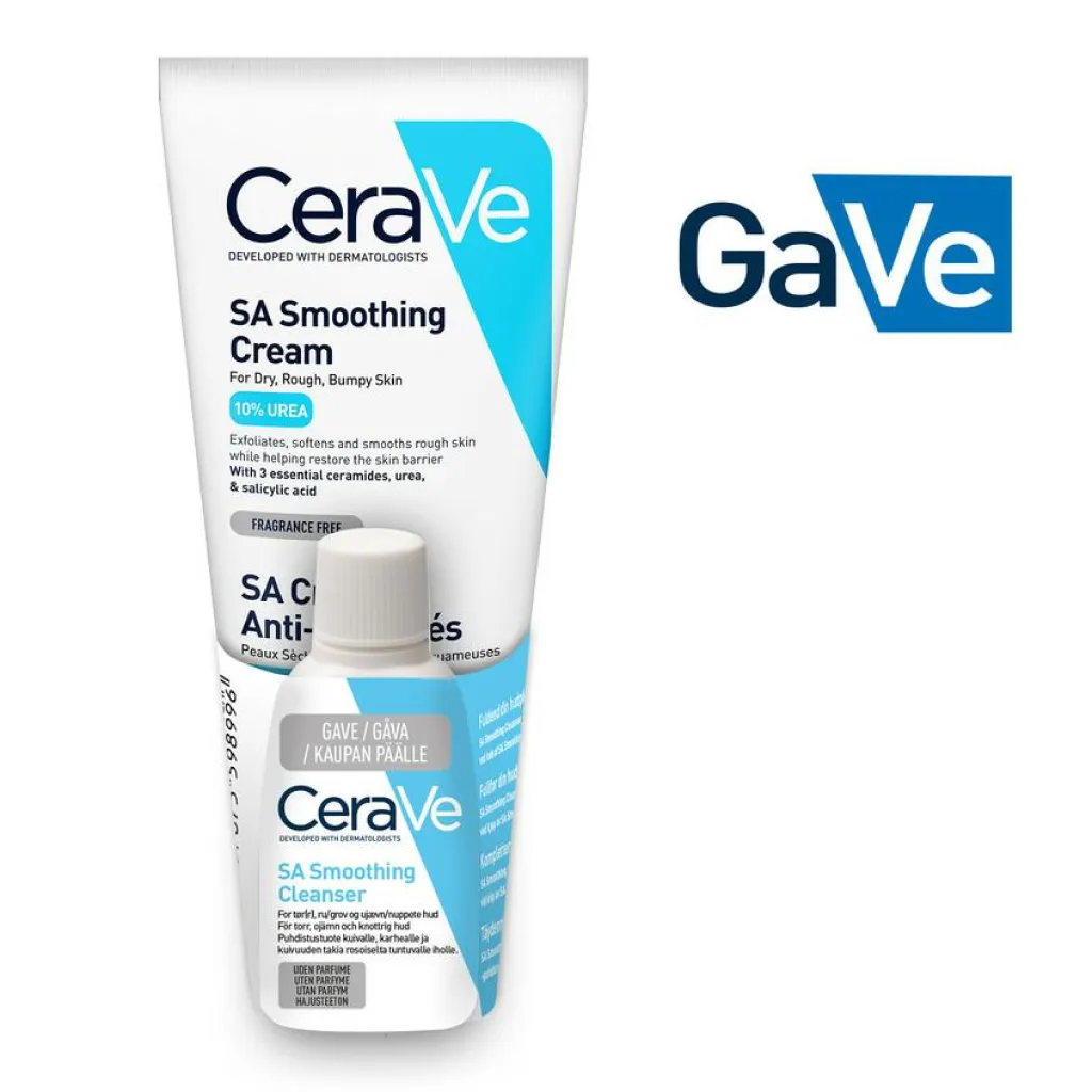 CeraVe Dermatologisk Hudpleje Til Mænd|Kropspleje<Smoothing Cream & Smoothing Cleanser Bundle