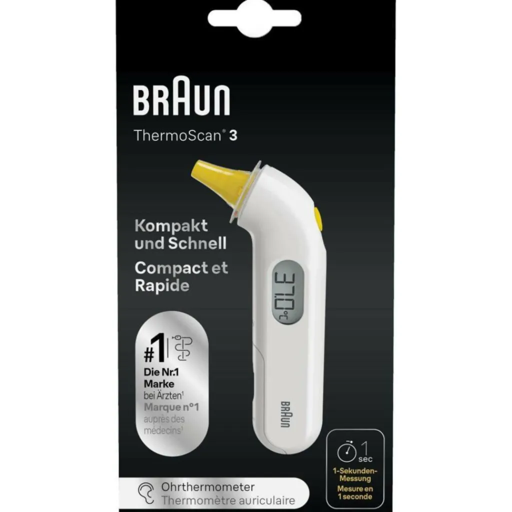 Braun ThermoScan 3 Øretermometer<Børn Termometre|Øretermometre