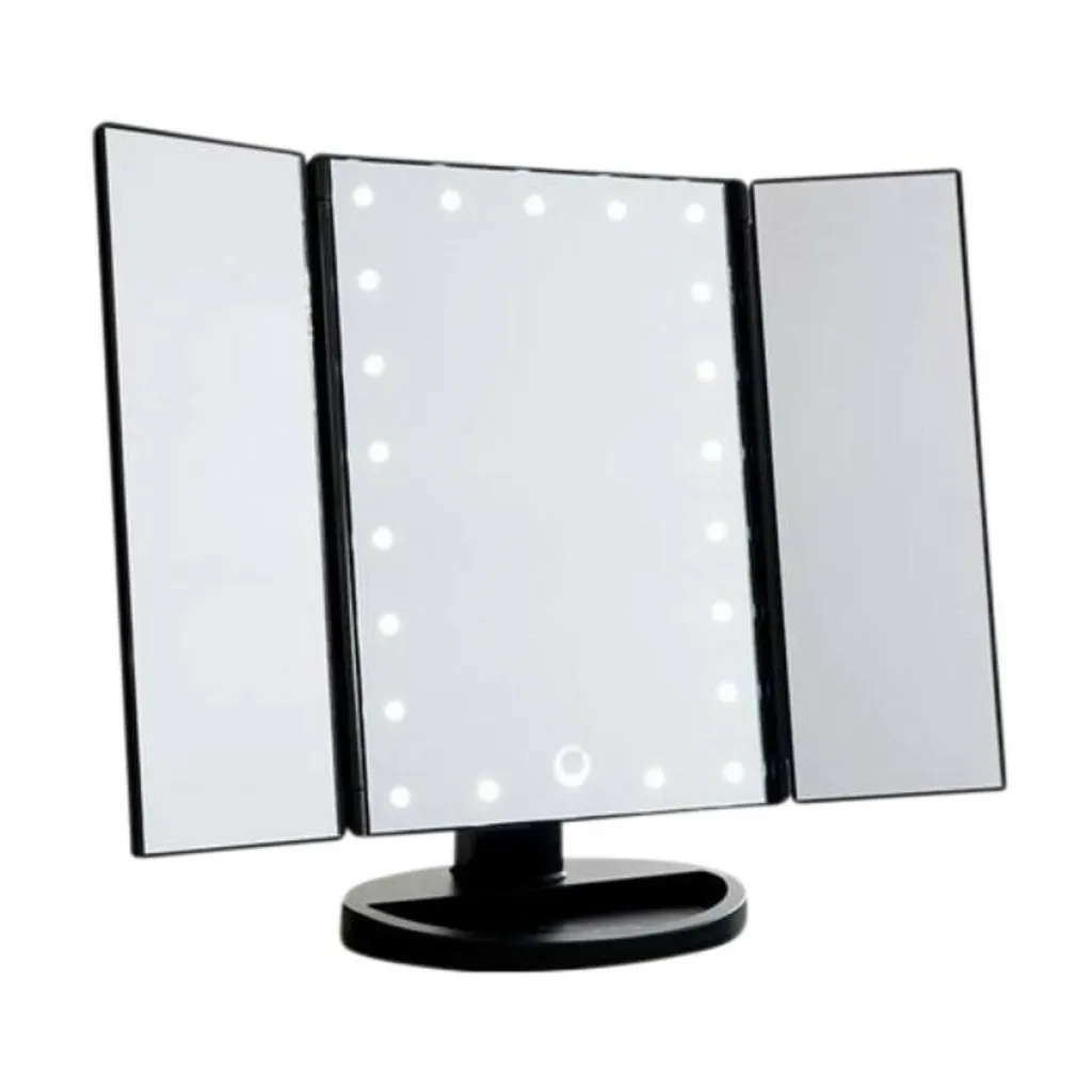 UNIQ Badeværelsestilbehør|Makeupspejle<Three Panel LED Lighted Makeup Mirror