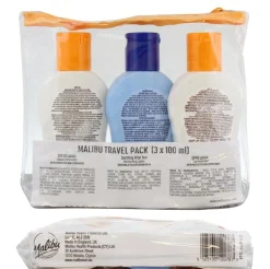 Malibu Travel Essentials, Sun Lotion and Soothing Aloe Vera Aftersun Lotion, Low t< Rejsestørrelser