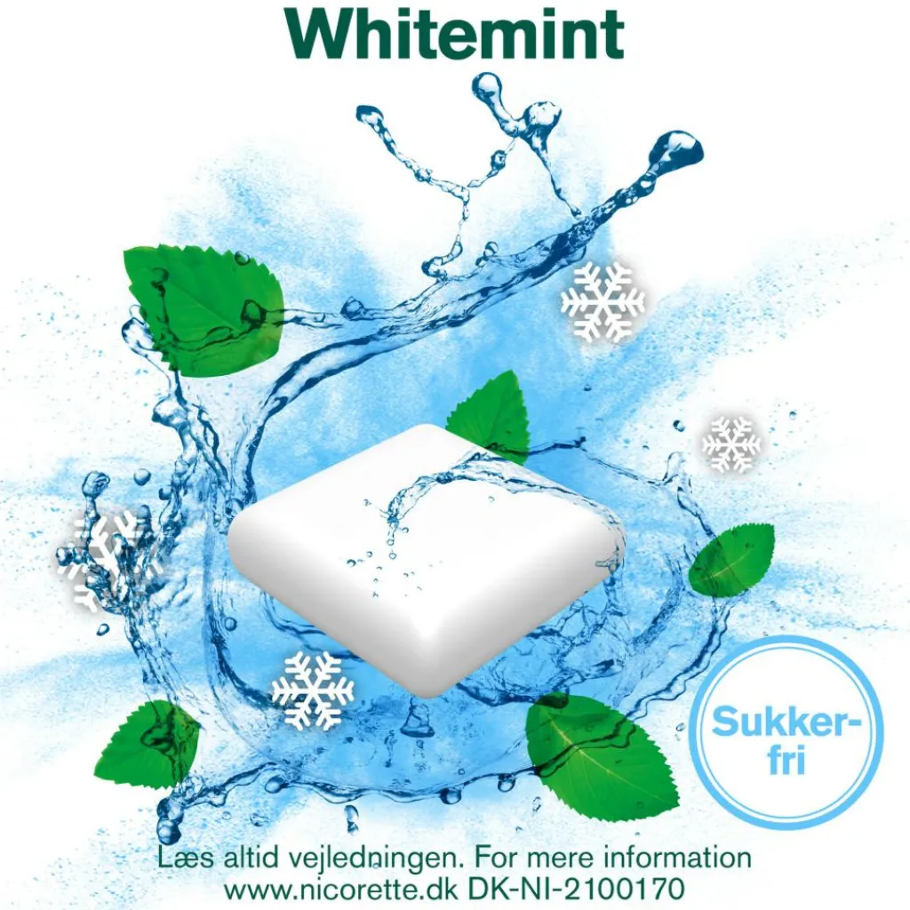 Nicorette® Whitemint 2 mg medicinsk tyggegummi< Nikotintyggegummi|Rygestop